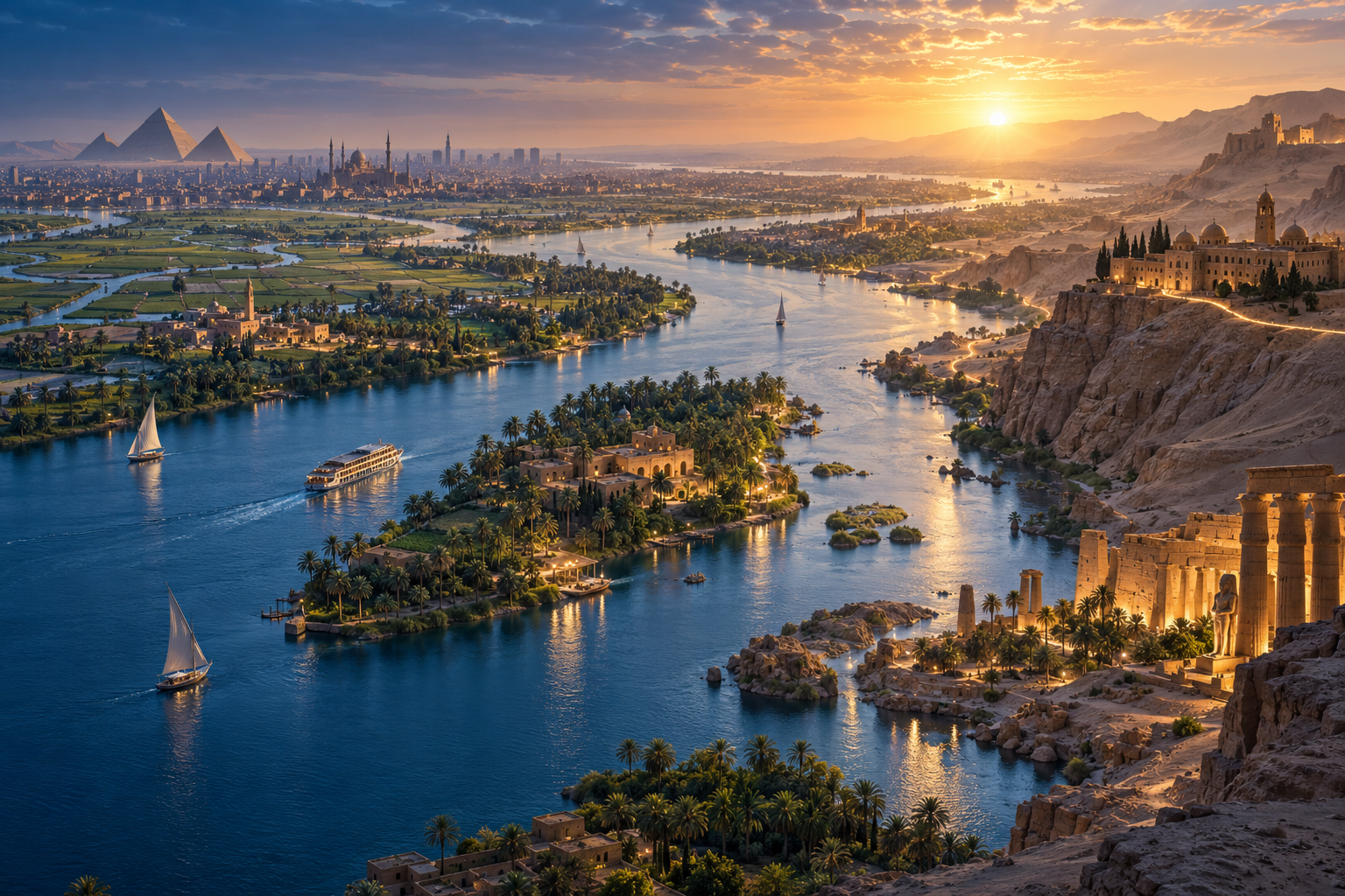 تصور فني لمسار النيل